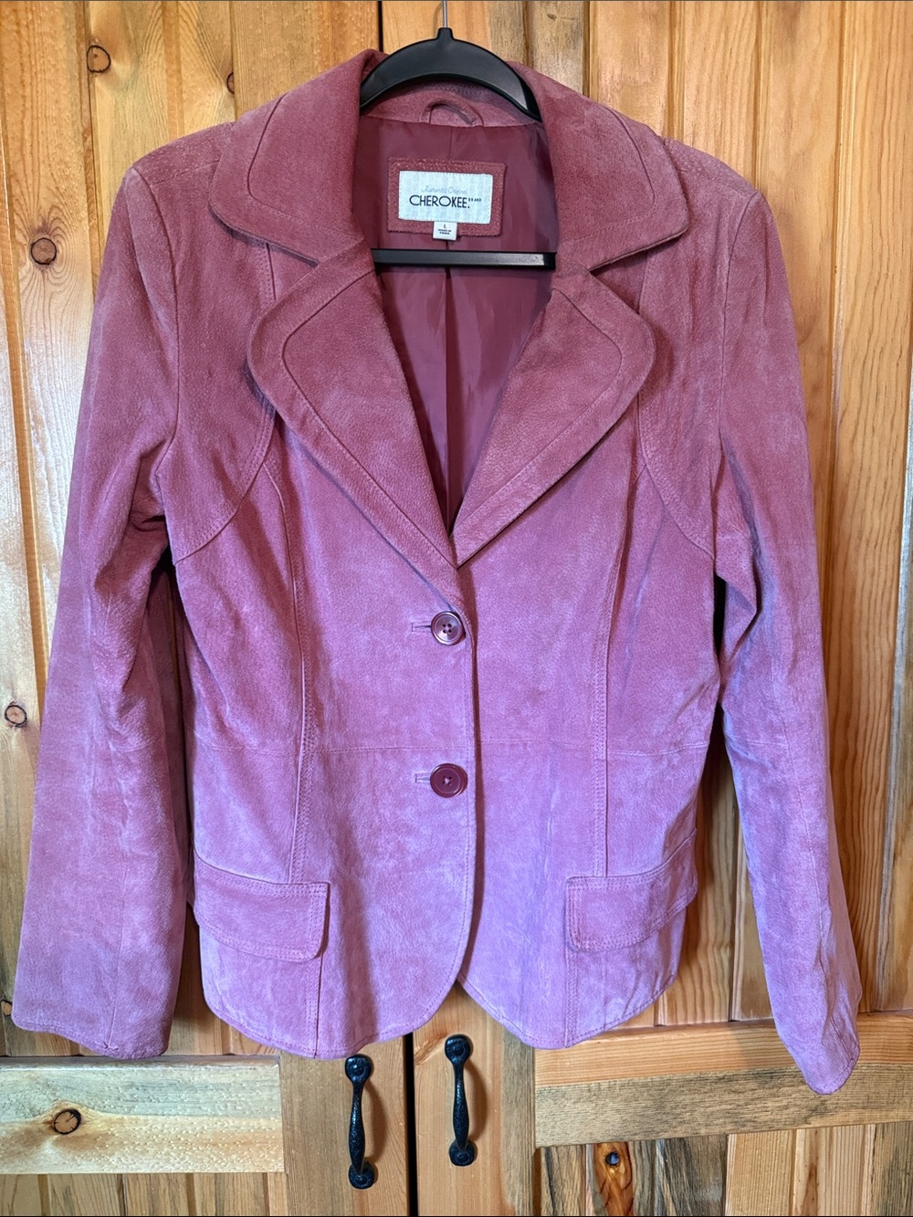 Vintage Cherokee Pink Suede Blazer - Notched Lapel Two-Button